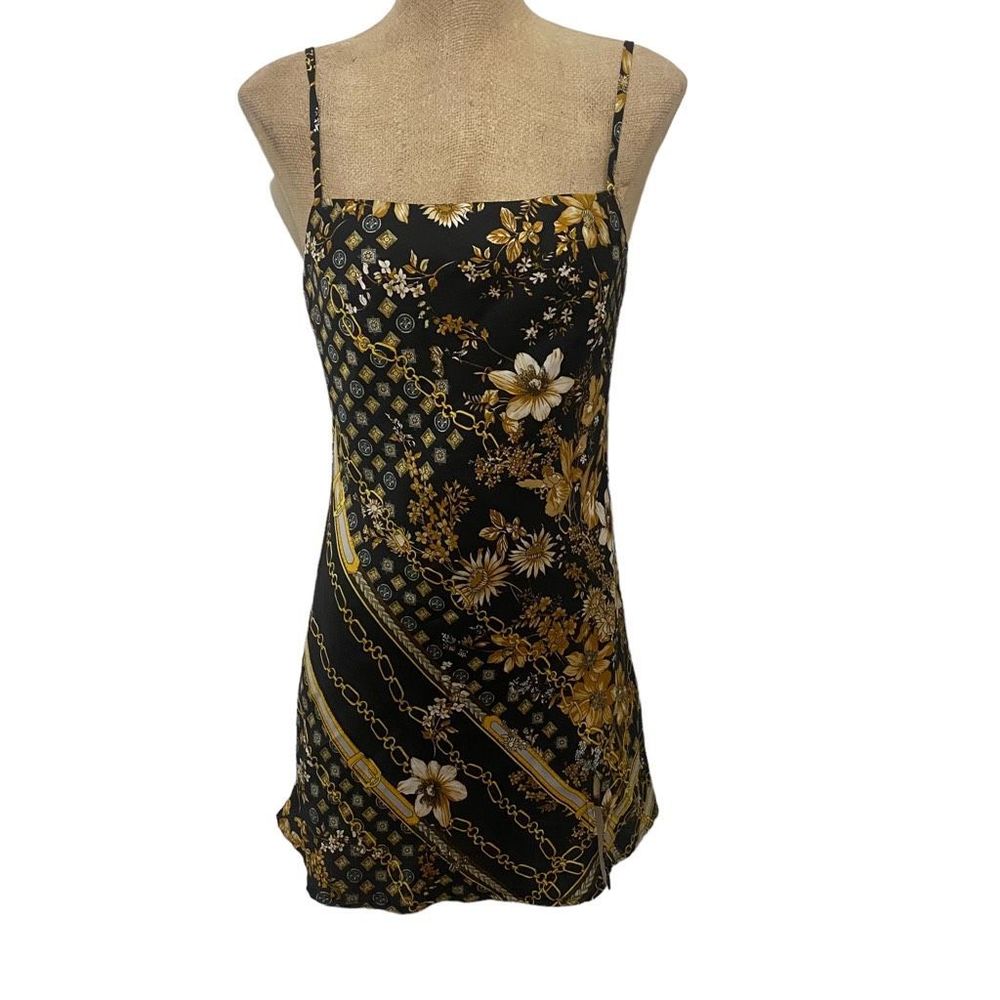 Princess Polly Satin Floral Lucci Mini Dress